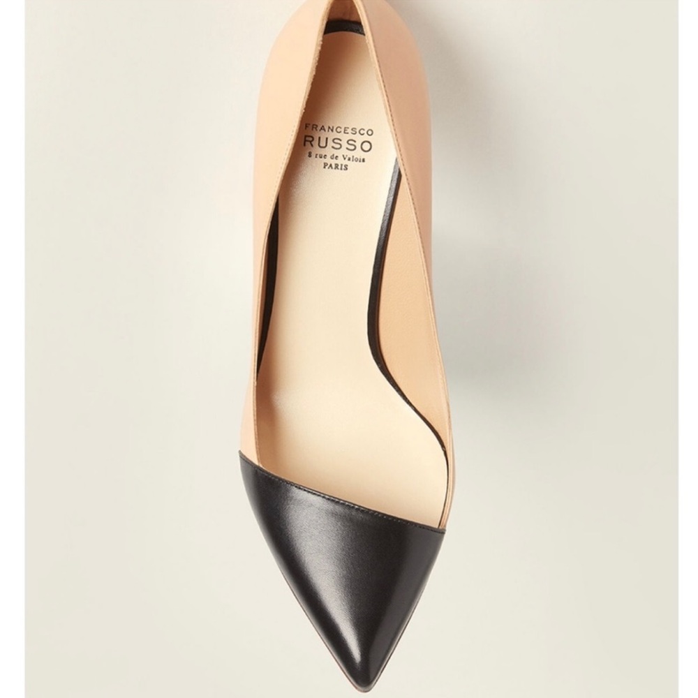 FRANCESCO RUSSO Nude & Black flats